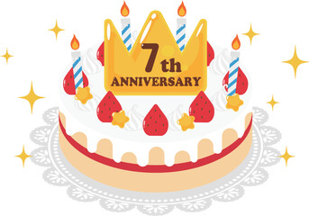 7周年記念のホールケーキ