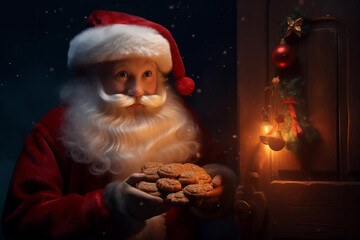 Santa Claus with Christmas cookies