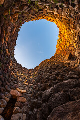 Inside of the bronze age fort UNESCO world heritage site Su Nuraxi di Barumini on Sardinia island...