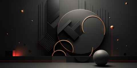 A black and gold wall with a black ball, Black Friday background