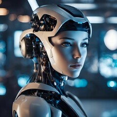 Weiblicher Roboter, künstliche Intelligenz