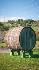 Tonel de madera al aire libre