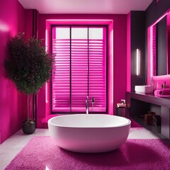Modernes Badezimmer in Magenta Farben