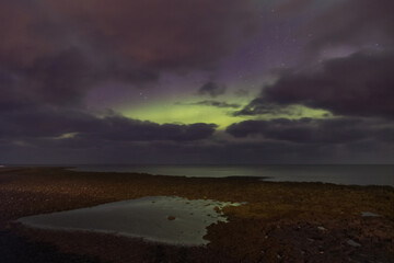 aurora borealis over the sea in Iceland