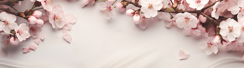 Banner of the Cherry blossom vintage botanical ornament