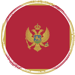 National flag of Montenegro in stamp style
