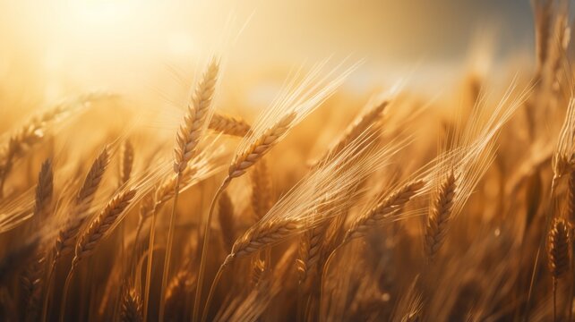 Fields of golden wheat ears of wheat are swaying beautiful image Ai generated Attractive art