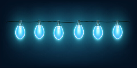Christmas lights. Christmas tree garland, vector illustration.