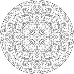 Mandala. Oriental circular pattern for Henna, tattoos, and decorations. Coloring book page. Vector illustration.
