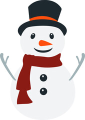 Jolly Snowman Vector - Adorable Clipart for Winter Design