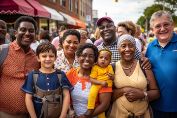 Fototapeta premium Community Unity: A Diverse Group of People Coming Together in a Community Event