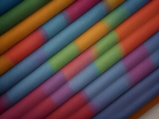 Color wool blocks aligned background. AI generated illustration