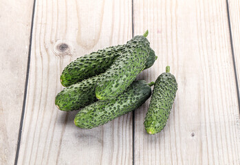 Fresh natural organic cucumbers heap