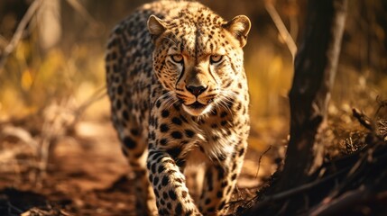 Cheetah in the wilderness of Africa. Wildlife scene from nature