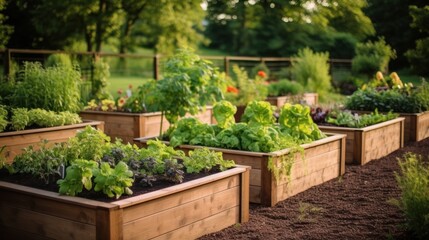 Vegetable garden in the summer. Growing vegetables in the garden