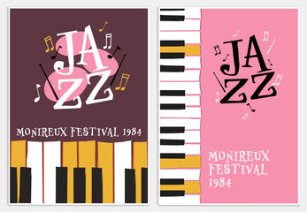 Jazz Music Festival Background Poster, Aesthetic Modern Art Collection For Decoration,