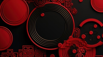 Red Round Rectangle Background. Copy Space