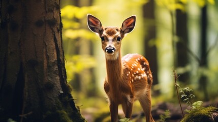 fallow deer- baby animal in spring nature