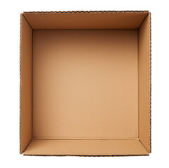 Fototapeta premium Empty Cardboard Box. Top View. Ai Generative