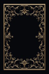 graphic vertical frame, flowers, black background, cornice decorata verticale rettangolare dorso carta cartolina copertina libro