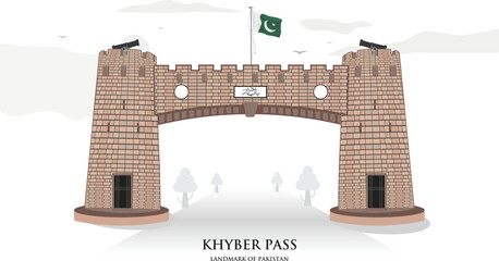 Khyber pass detailed illustration pakistan khyber pass landmark