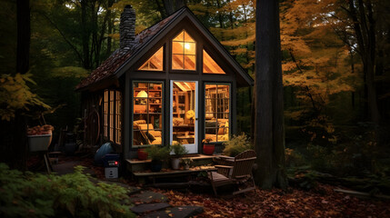 Cozy tiny home in a forest clearing