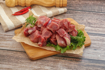 Raw pork cube for roast