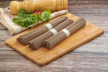 Raw soba noodles - Asian cuisine