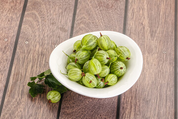 Sweet ripe gooseberries in the bowl