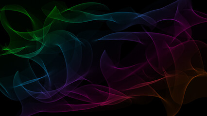 Abstract colorful smoke on black background and darkness concept, fire design.