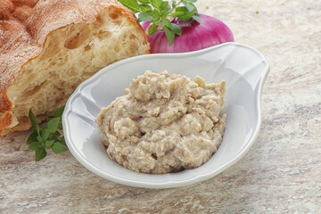 Jewish traditional cuisine herring mousse Forsmak