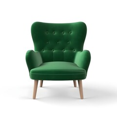 Green chair isolated on white background