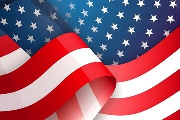 USA flag colors banner simple illustration