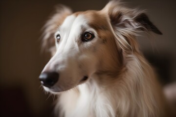 Obraz na płótnie Canvas Professional studio shot portrait of a Borzoi dog on dark background