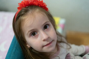 Portrait of a happy liitle girl close-up
