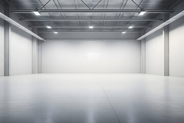 white warehouse or industrial warehouse empty space. Illustration.
