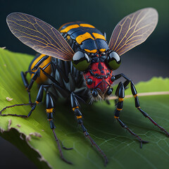 fly on a leaf