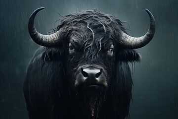 Naklejka premium A majestic bison. Great for photos of wildlife, national parks, nature, conservation, great plains and more. 