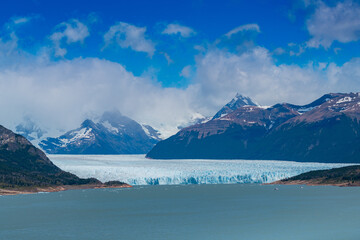 glacial landscape of Perito Moreno in Pampa Argentina