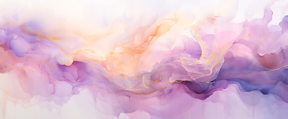 Líquido abstracto fondo - Alcohol ink tinta, fluido, - Oro elegante, blanco, morado, dorado, púrpura - obrazy, fototapety, plakaty