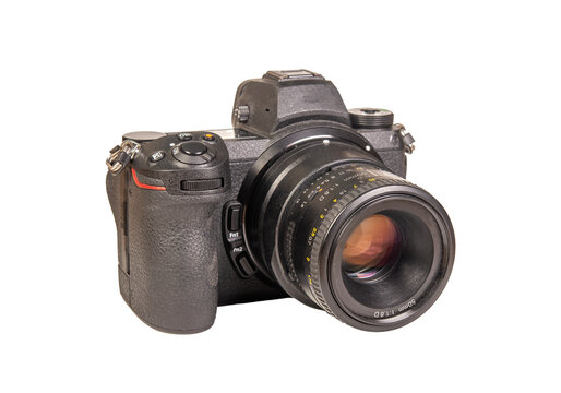Digital mirrorless camera isolated on no background png transparent