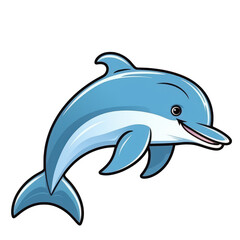 Obraz premium A dolphin photorealistic, transparent, background