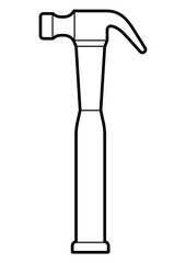Illustration of hammer. Repair working tool. Equipment for construction industry and business.