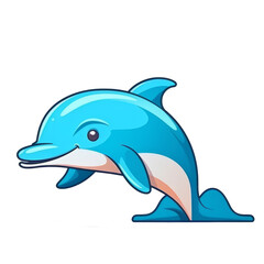 Fototapeta premium A dolphin photorealistic, transparent, background