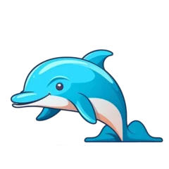Foto op Plexiglas A dolphin photorealistic, transparent, background © Chanya2498