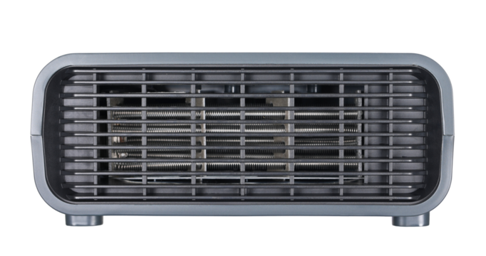 Electric heater isolated on white, clipping path, side view