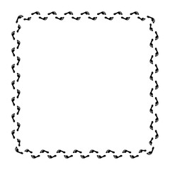 Square foot step frame. Imprint, silhouette of a bare human foot.
