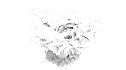 white milk splash 3d render illustration liquid wave for dairy