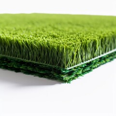 Section of artificial lawn Grass on a white background, AI generator