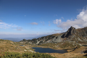 Fototapeta premium landscape with blue sky. Rila mountains